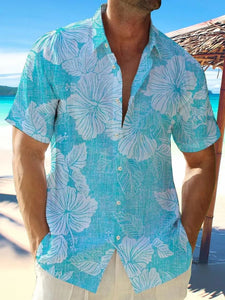 Men'sLoose Casual Cozy Resort Floral Shirt