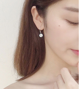 Sterling silver diamond zircon earrings