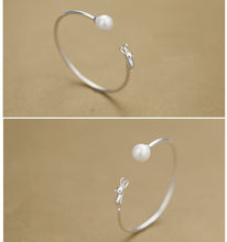 Carregar imagem no visualizador da galeria, S925 sterling silver bracelet sweet cute cat pearl bracelet sterling silver jewelry

