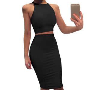 Slim two-piece vest dress