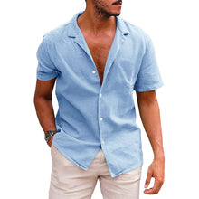 Carregar imagem no visualizador da galeria, Men&#39;s Summer Loose Solid Color Button Shirt
