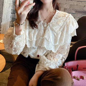 Design Sense Niche Lace Sweet And Chic Blouse For Women