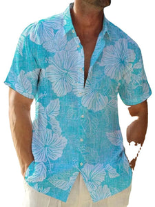Men'sLoose Casual Cozy Resort Floral Shirt