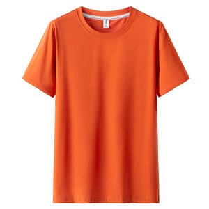Men Short Sleeved Round Neck Solid Color Clothes