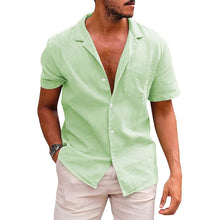 Carregar imagem no visualizador da galeria, Men&#39;s Summer Loose Solid Color Button Shirt
