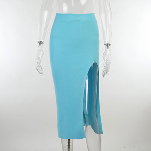 Fashion New Elastic Slim Bag Hip Skirt Two-piece Women