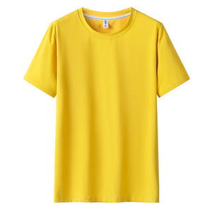 Men Short Sleeved Round Neck Solid Color Clothes