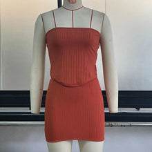 Carregar imagem no visualizador da galeria, Womens Suit Sexy Summer Two Piece Outfits Crop Tops Bodycon Skirt Sets Mini Dress
